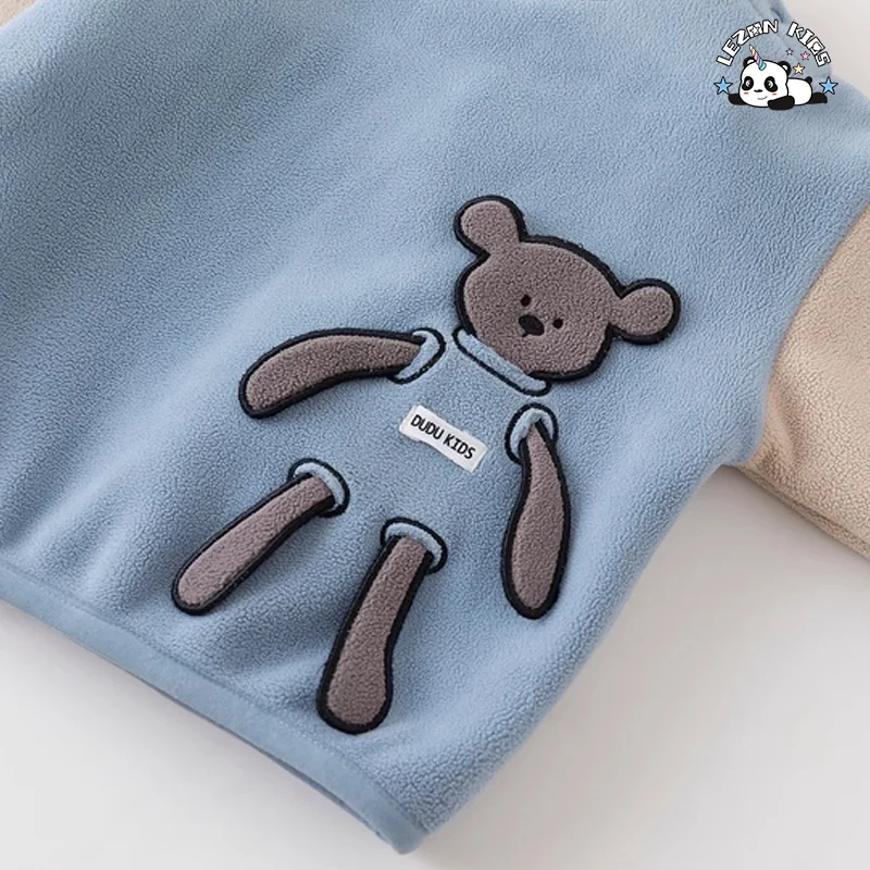 LEZONKIDS - Conjunto de Agasalho de Fleece Macio para Meninas, Personalizado, para Outono